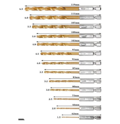 SET 13 PCS TWIST DRILL HEX