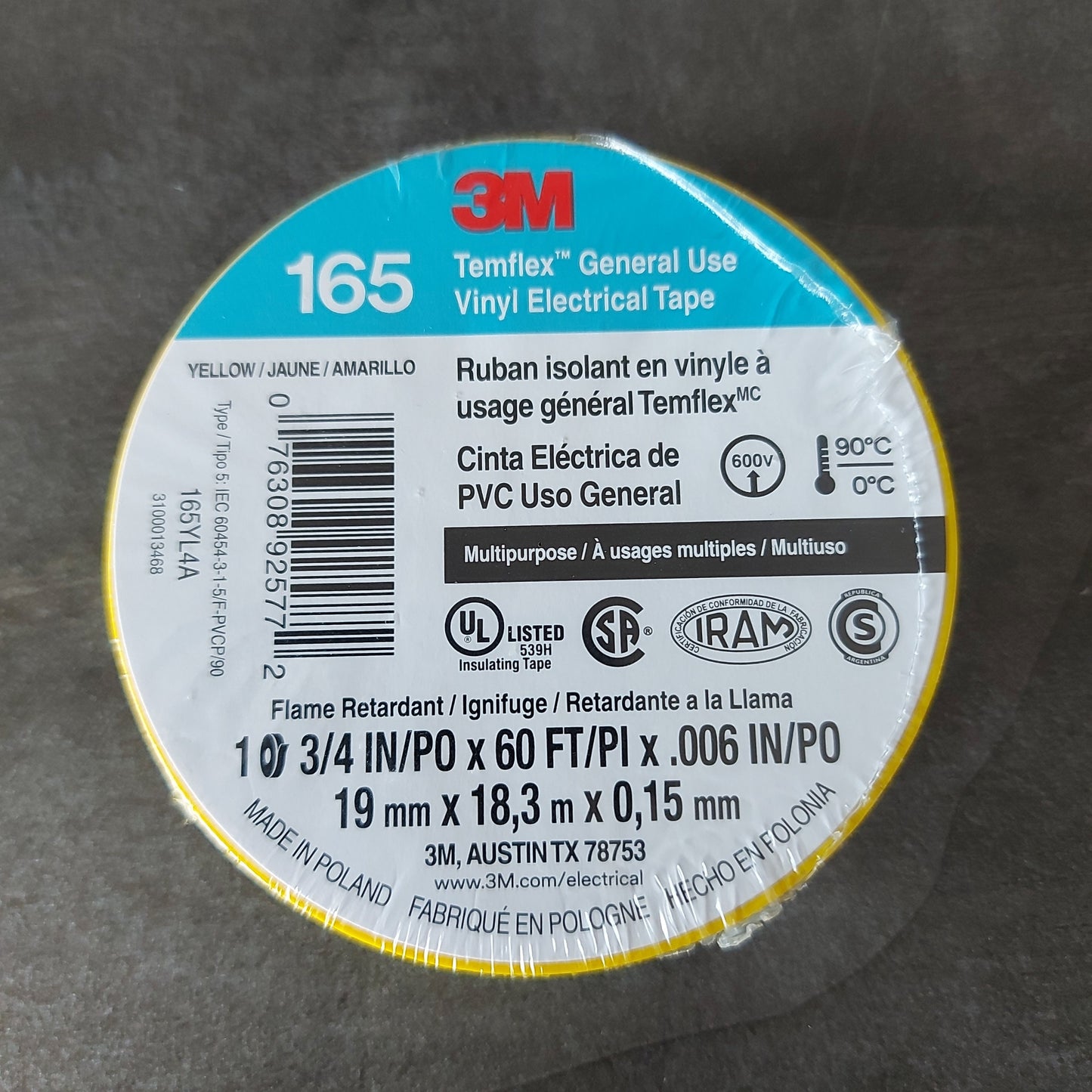 TAPE 3M 1400 YELLOW