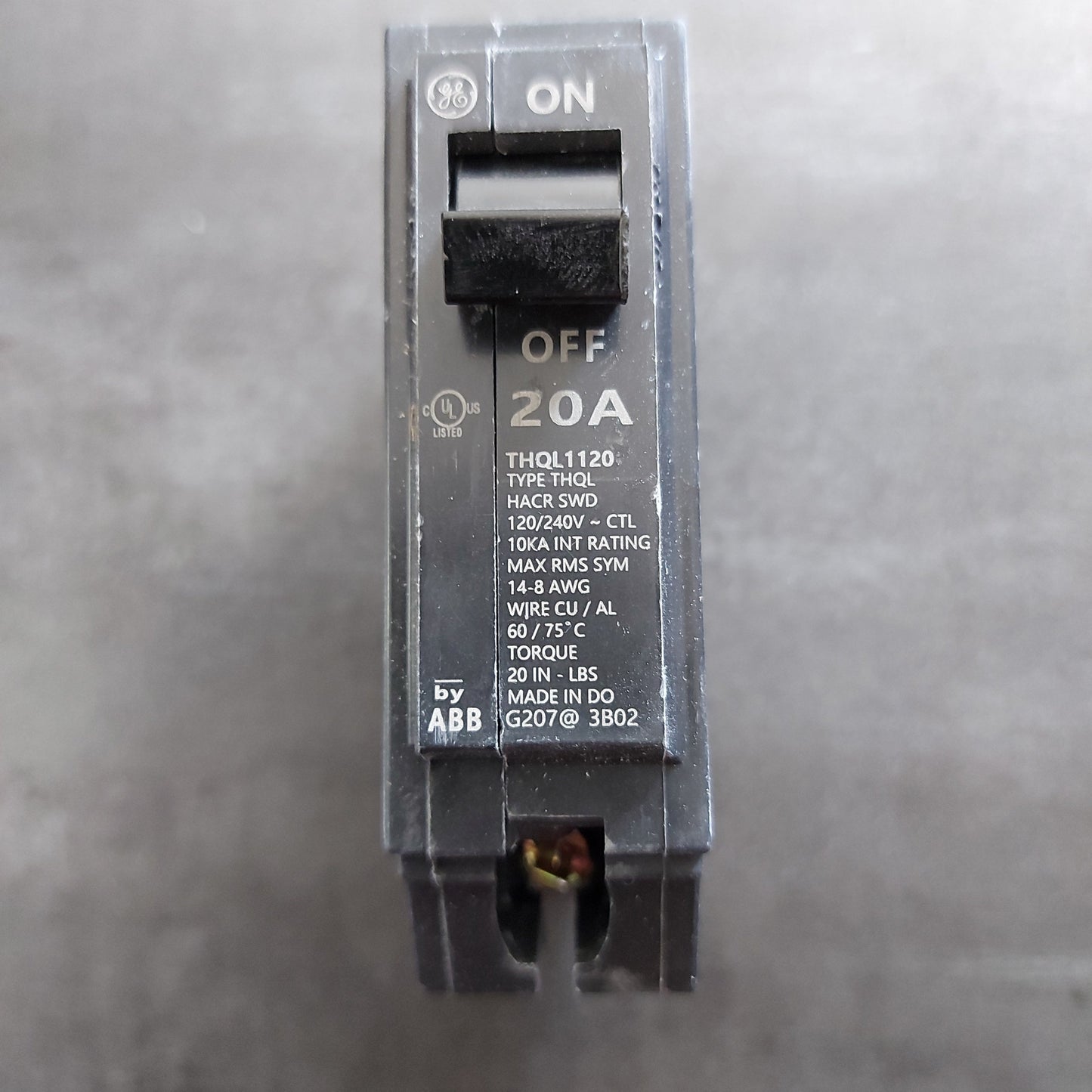 BREAKER (GE)GRUESO SENCILLO(THQL) 1/20 AMPS