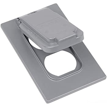 TAPA 2X4 W/P RECEPTACULO VRTICAL GRIZ