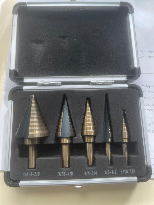 STEP DRILL BIT TITANIUM SET 5PC