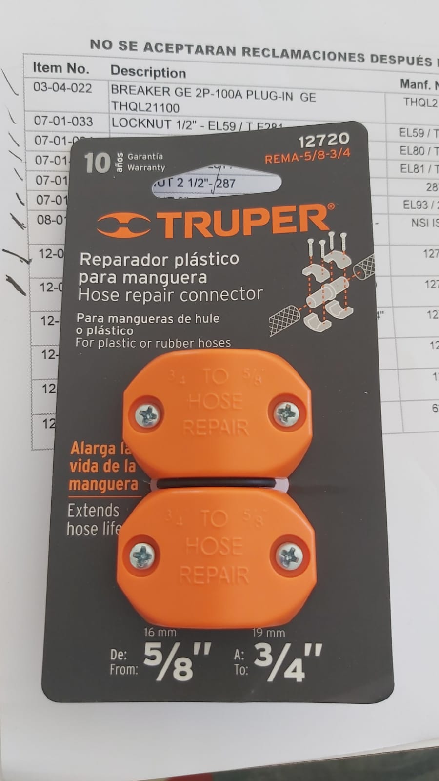 UNION PLASTICA PARA MANGUERA 5/8 A 3/4